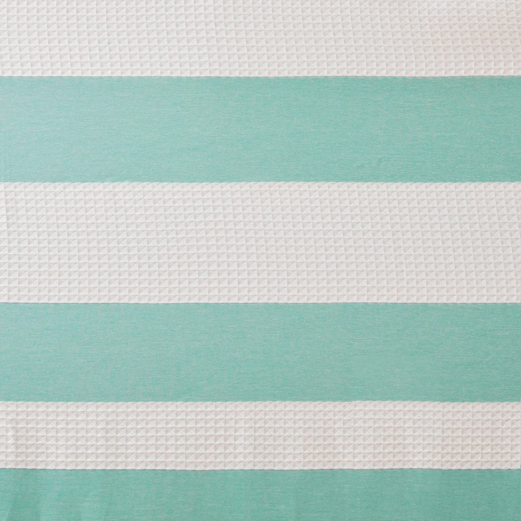 Aqua Polyester Shower Stripe Curtain
