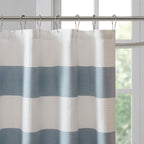 Blue Polyester Shower Stripe Curtain