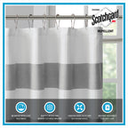 Blue Polyester Shower Stripe Curtain