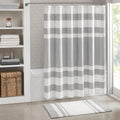 Grey Polyester Shower Stripe Curtain