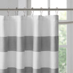 Grey Polyester Shower Stripe Curtain