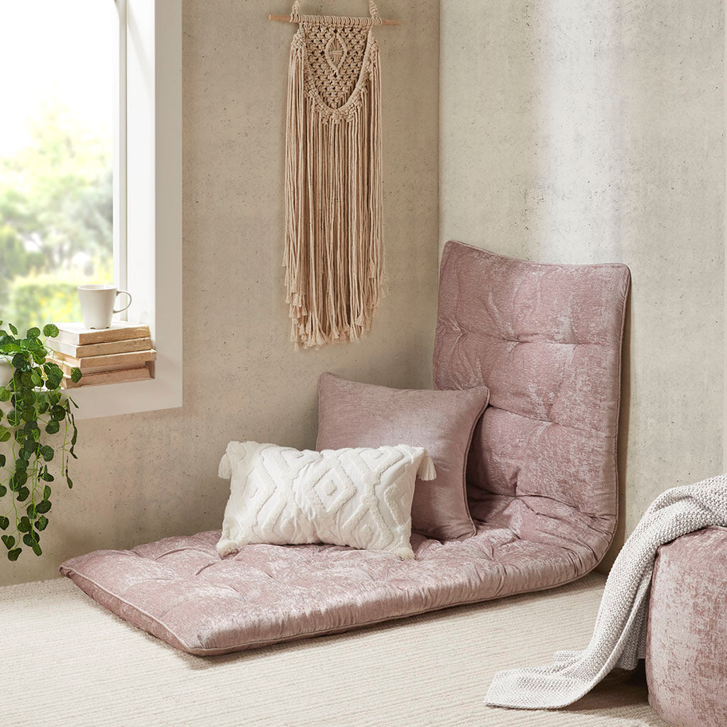 Blush Chenille Lounge Floor Cushion Pillow