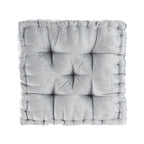 Grey Chenille Square Floor Cushion Pillow