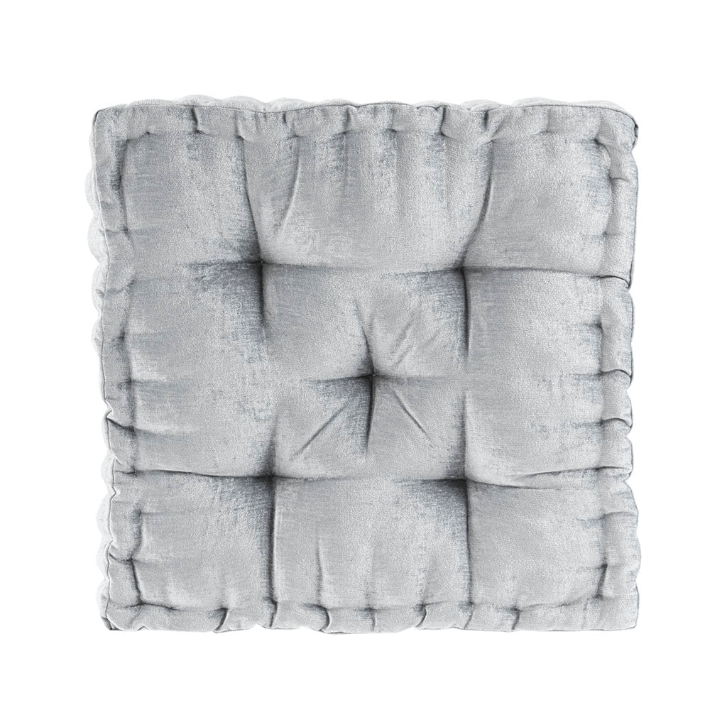 Grey Chenille Square Floor Cushion Pillow