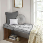 Grey Chenille Square Floor Cushion Pillow