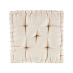 Ivory Chenille Square Floor Cushion Pillow
