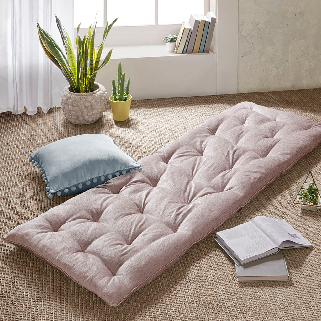 Blush Chenille Lounge Floor Cushion Pillow