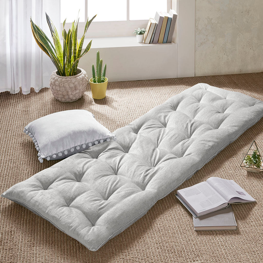 Grey Chenille Lounge Floor Cushion Pillow