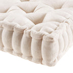 Ivory Chenille Square Floor Cushion Pillow