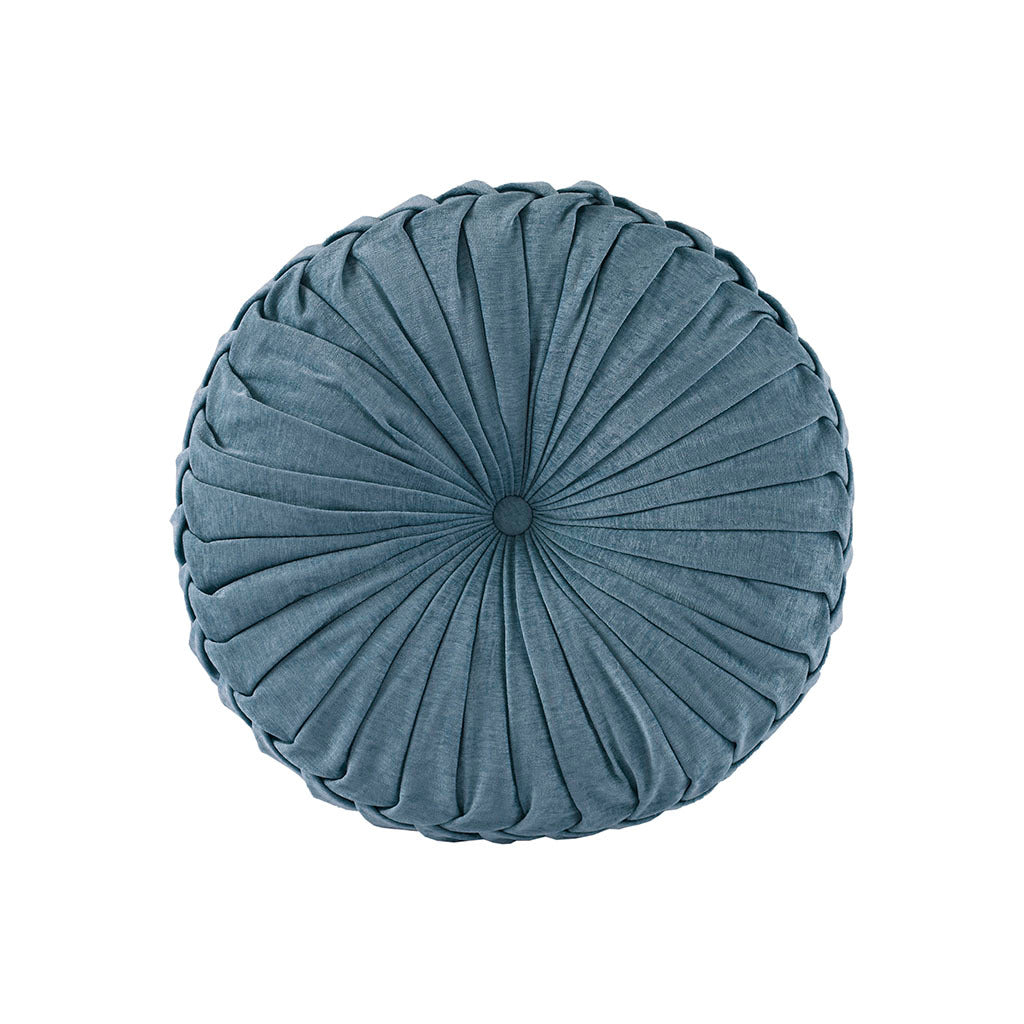 Aqua Chenille Round Floor Cushion Pillow