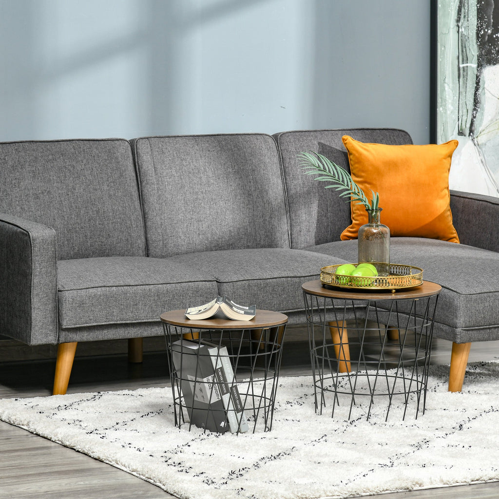 Nesting Side Tables Set with Storage Modern Home Storage