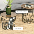 Nesting Side Tables Set with Storage Modern Home Storage