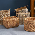 Water Hyacinth Woven Storage Basket Modern Home Storage