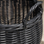 Round Wicker Storage Basket with Handles Modern Home Storage