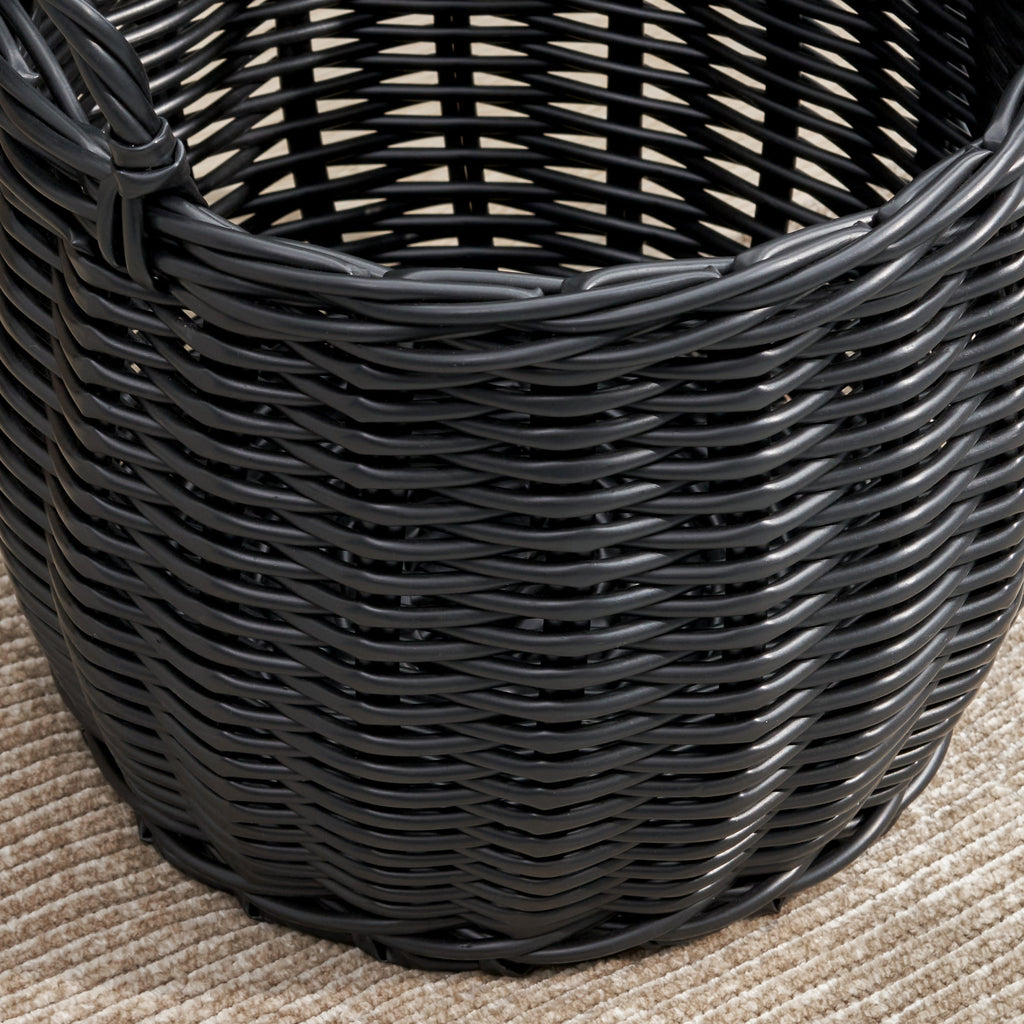 Round Wicker Storage Basket with Handles Modern Home Storage