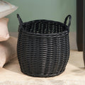 Round Wicker Storage Basket with Handles Modern Home Storage