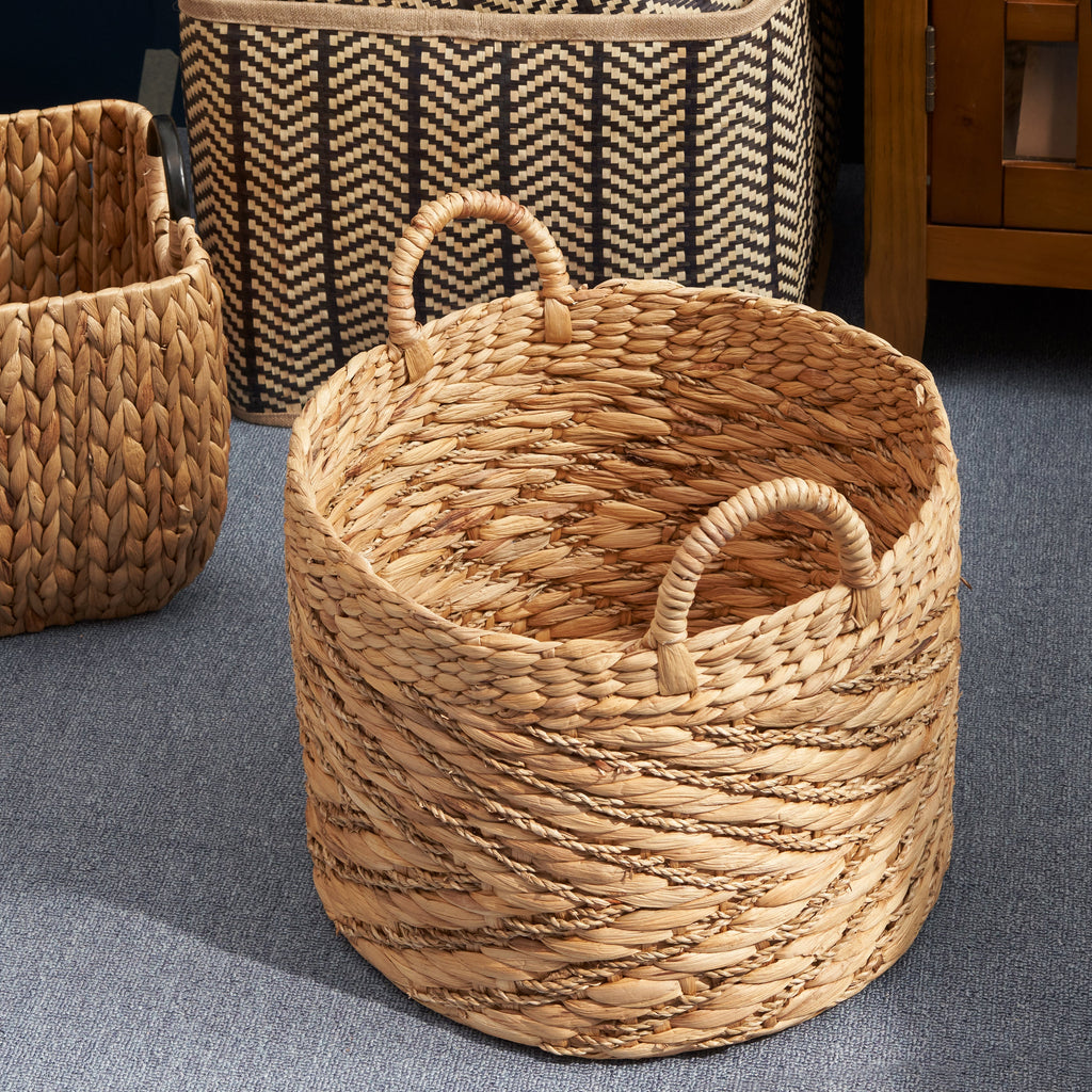 Water Hyacinth Woven Storage Basket Modern Home Storage