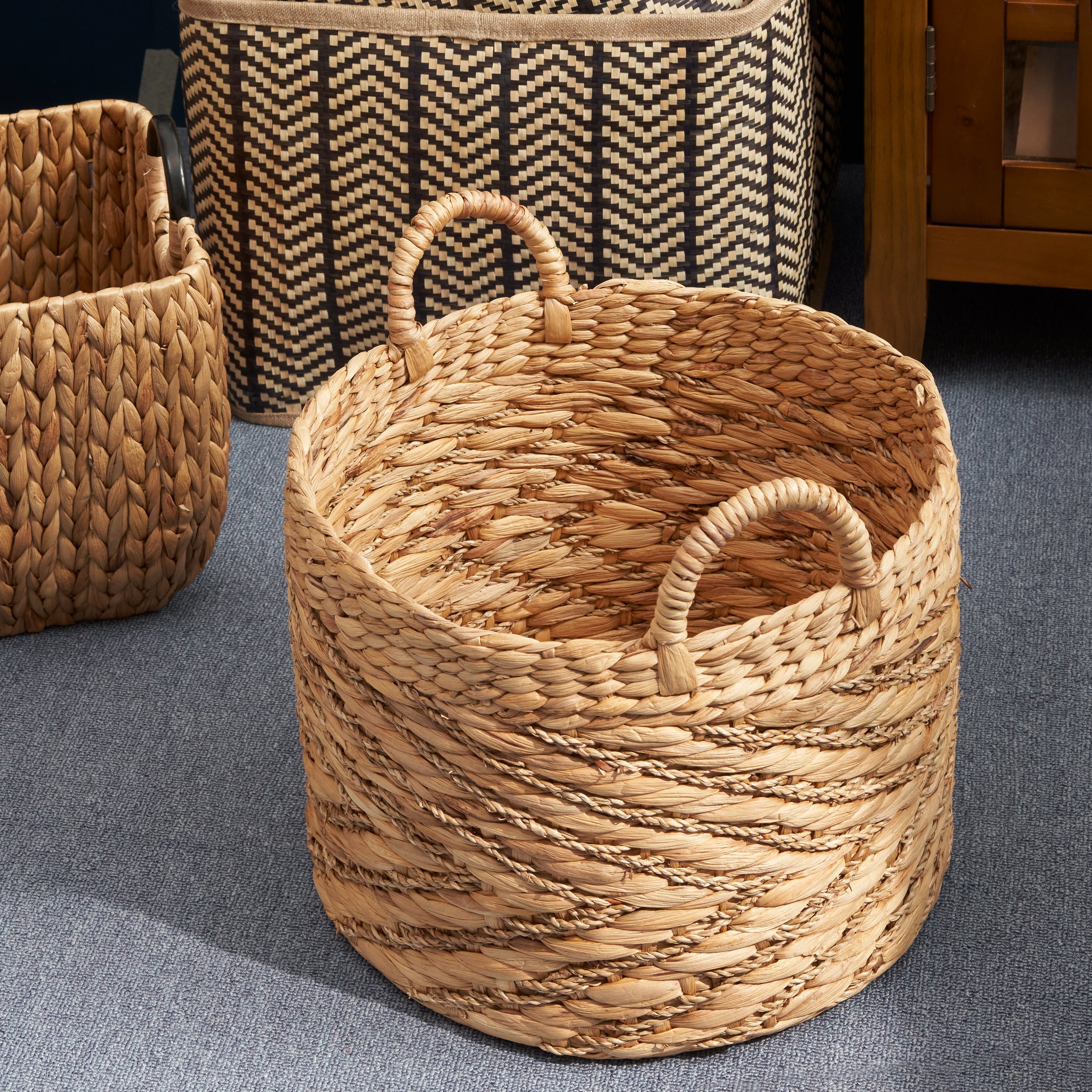 Water Hyacinth Woven Storage Basket Modern Home Storage