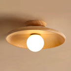 Minimalist Wooden Semi-Flush Mount Ceiling Light