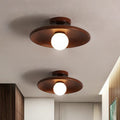 Minimalist Wooden Semi-Flush Mount Ceiling Light