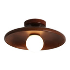 Minimalist Wooden Semi-Flush Mount Ceiling Light