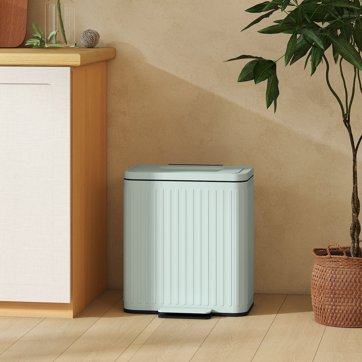 Dual Compartment Pedal Bin with Soft-Close Lid