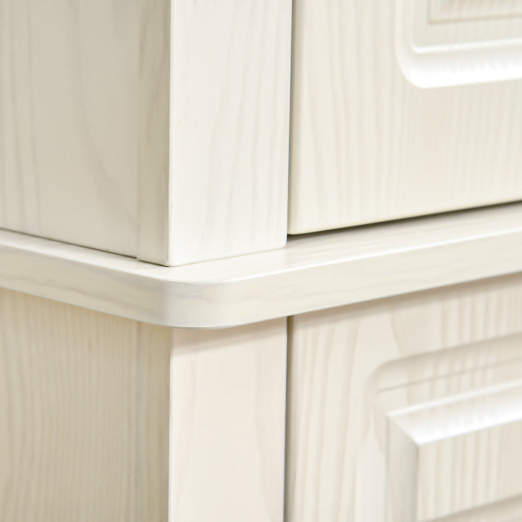 Tall Kitchen Cupboard with Drawer and Dual Cabinet Storage Cream White