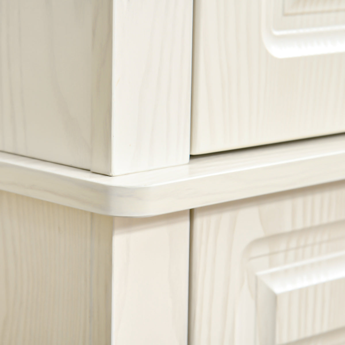 Tall Kitchen Cupboard with Drawer and Dual Cabinet Storage Cream White