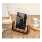 U-Shaped Acrylic and Wood Photo Frame for Minimalist Display