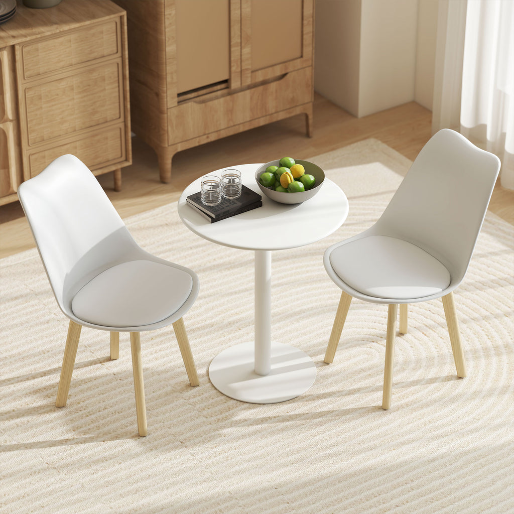 Small Round Bistro Dining Table with Steel Base