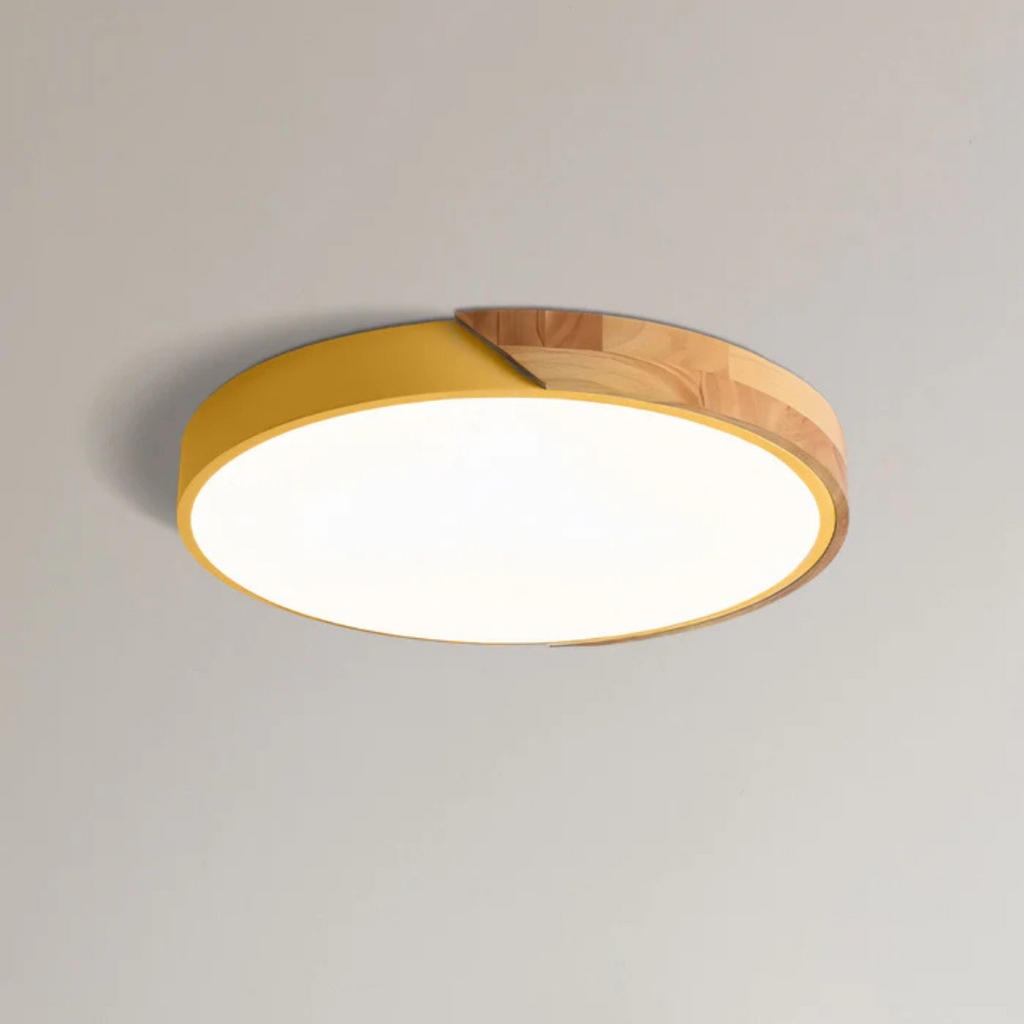 Modern Nordic LED Ceiling Light with Wooden Accents