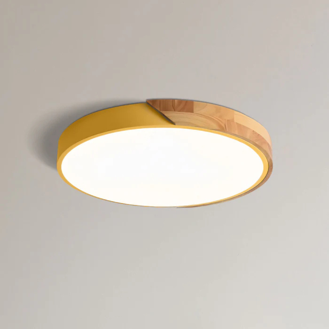 Modern Nordic LED Ceiling Light with Wooden Accents