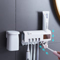 UV Light Toothbrush Holder with Automatic Toothpaste Dispenser