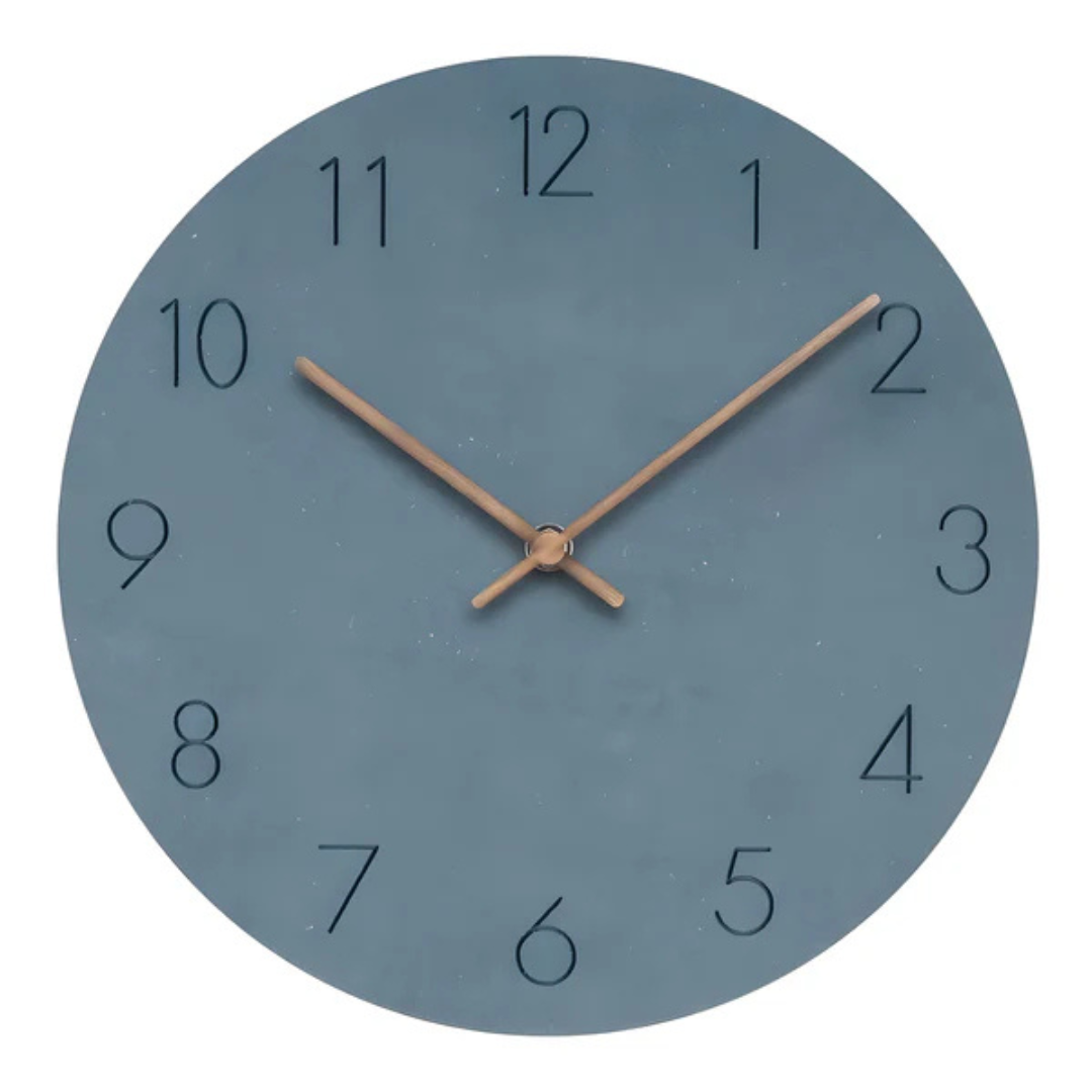 Nork Minimalist Wall Clock with Contemporary Wood Design