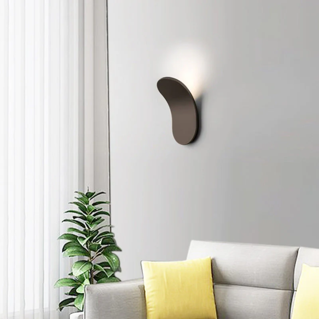 Modern Nordic LED Wall Lamp with Curved Metal Silhouette