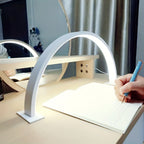 Crescent Moon LED Desk Lamp with Adjustable USB Lighting