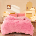 Plush Velvet Bedding Set with Pompom Trim