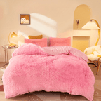 Plush Velvet Bedding Set with Pompom Trim