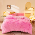 Plush Velvet Bedding Set with Pompom Trim