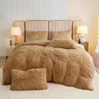 Plush Velvet Bedding Set with Pompom Trim