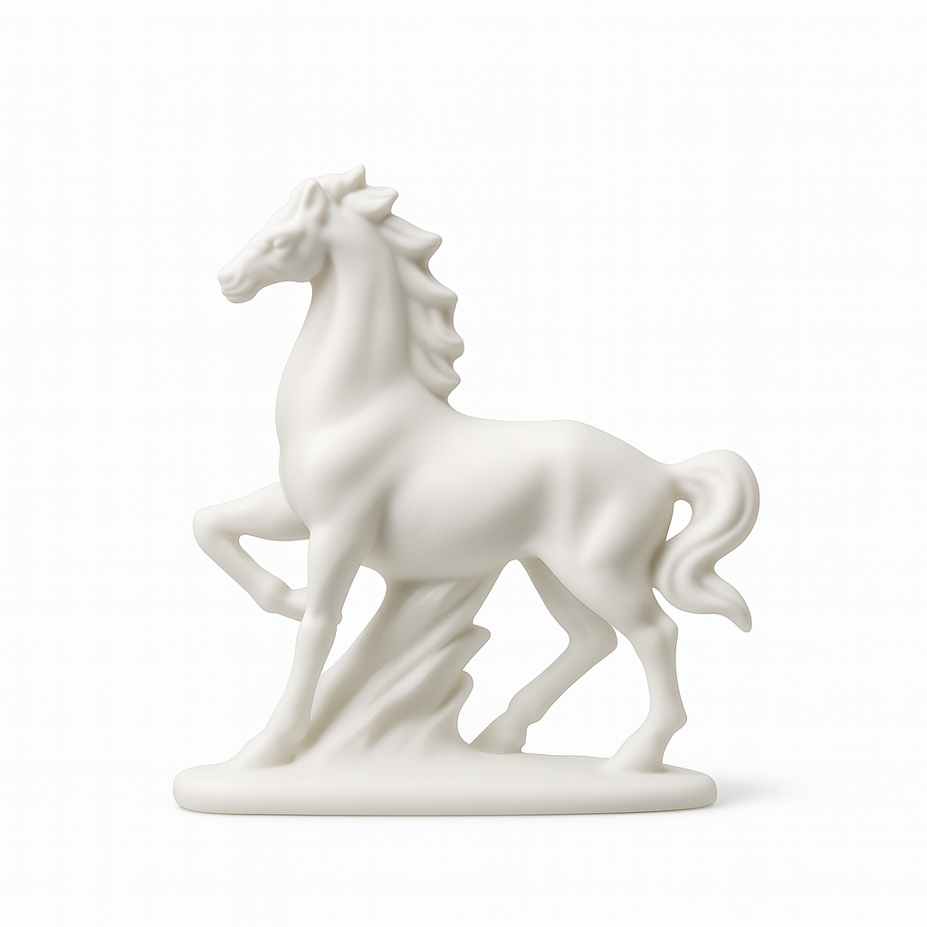 Minimalist White Ceramic Horse Figurine