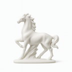 Minimalist White Ceramic Horse Figurine