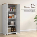 Tall Storage Cabinet with Two Doors and Adjustable Shelves White