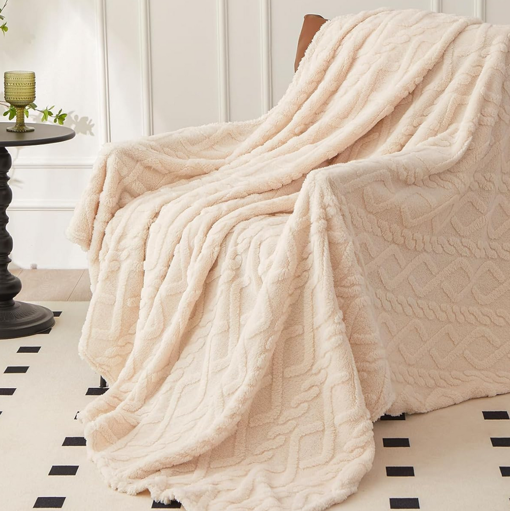 Ultra-Soft Faux Sheepskin Throw Blanket