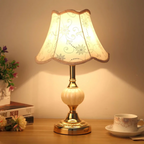 Quixy Vintage Scandinavian Table Lamp with Floral Shade