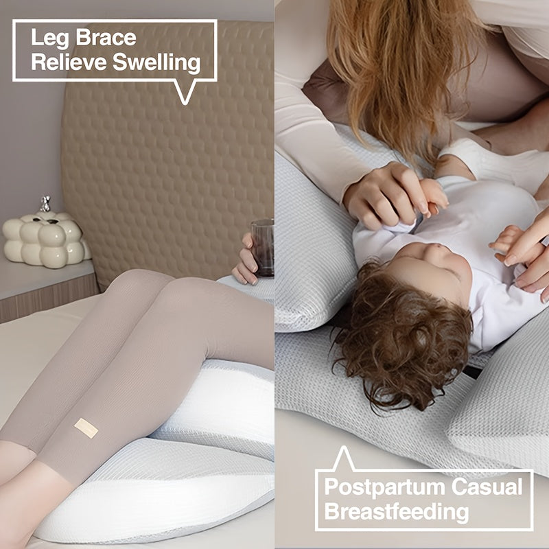 Adjustable Ergonomic Pregnancy Pillow for Side and Stomach Sleepers