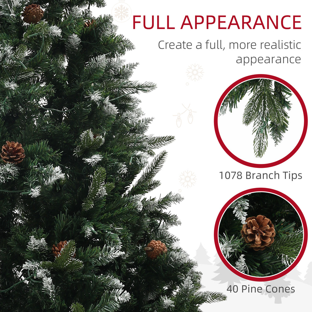 6ft Pre-Lit Christmas Tree with Dual Colour LED Lights and 1078 Tips