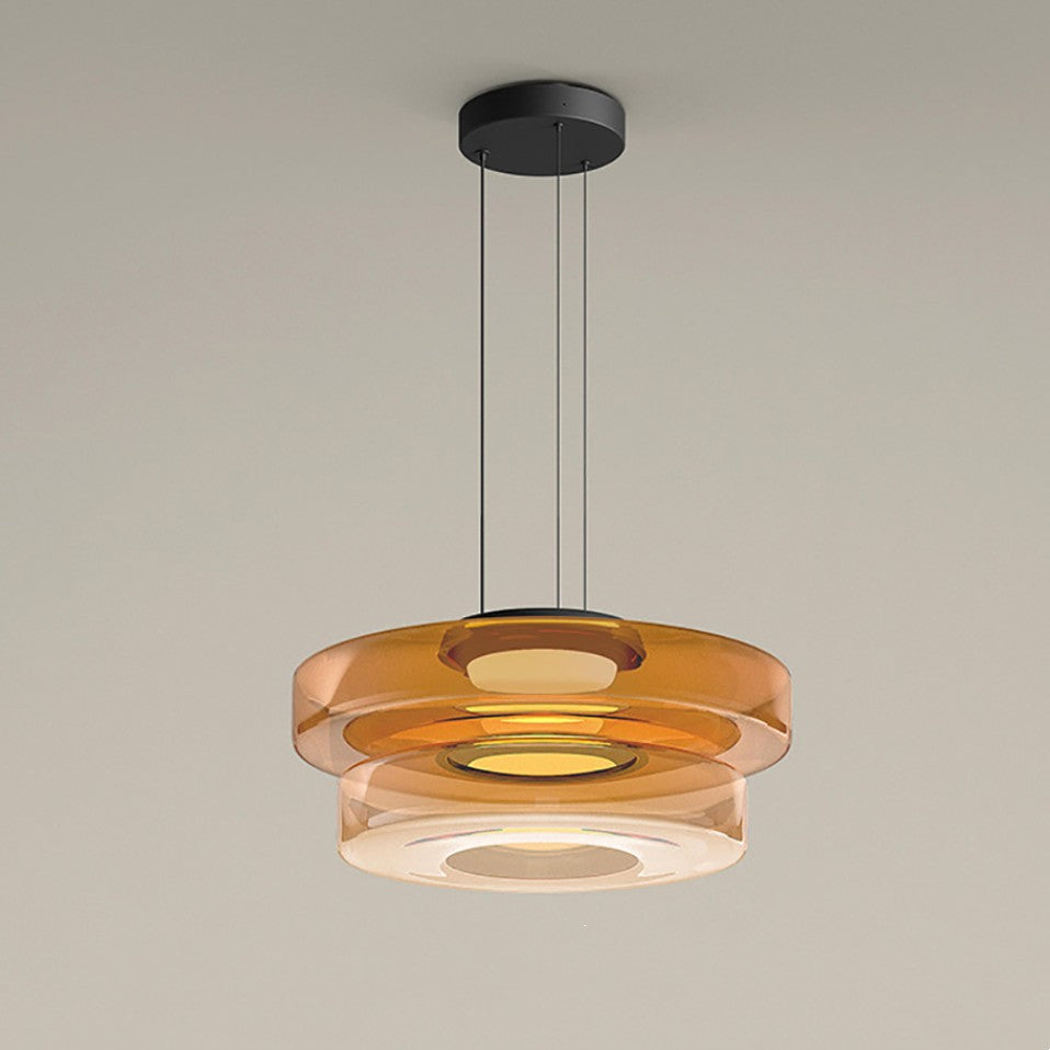 Bauhaus Style Layered Glass Pendant Lamp