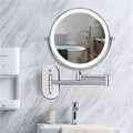LED Wall-Mounted Magnifying Mirror with Adjustable Arm Modern Interior Decor