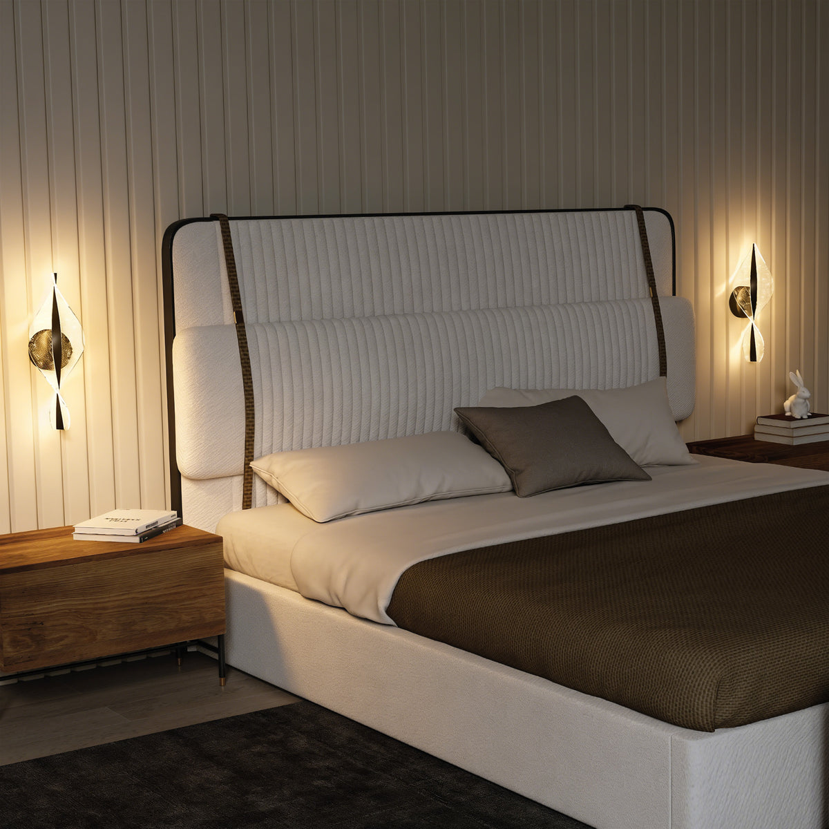 Black LED spiral wall light, product photo